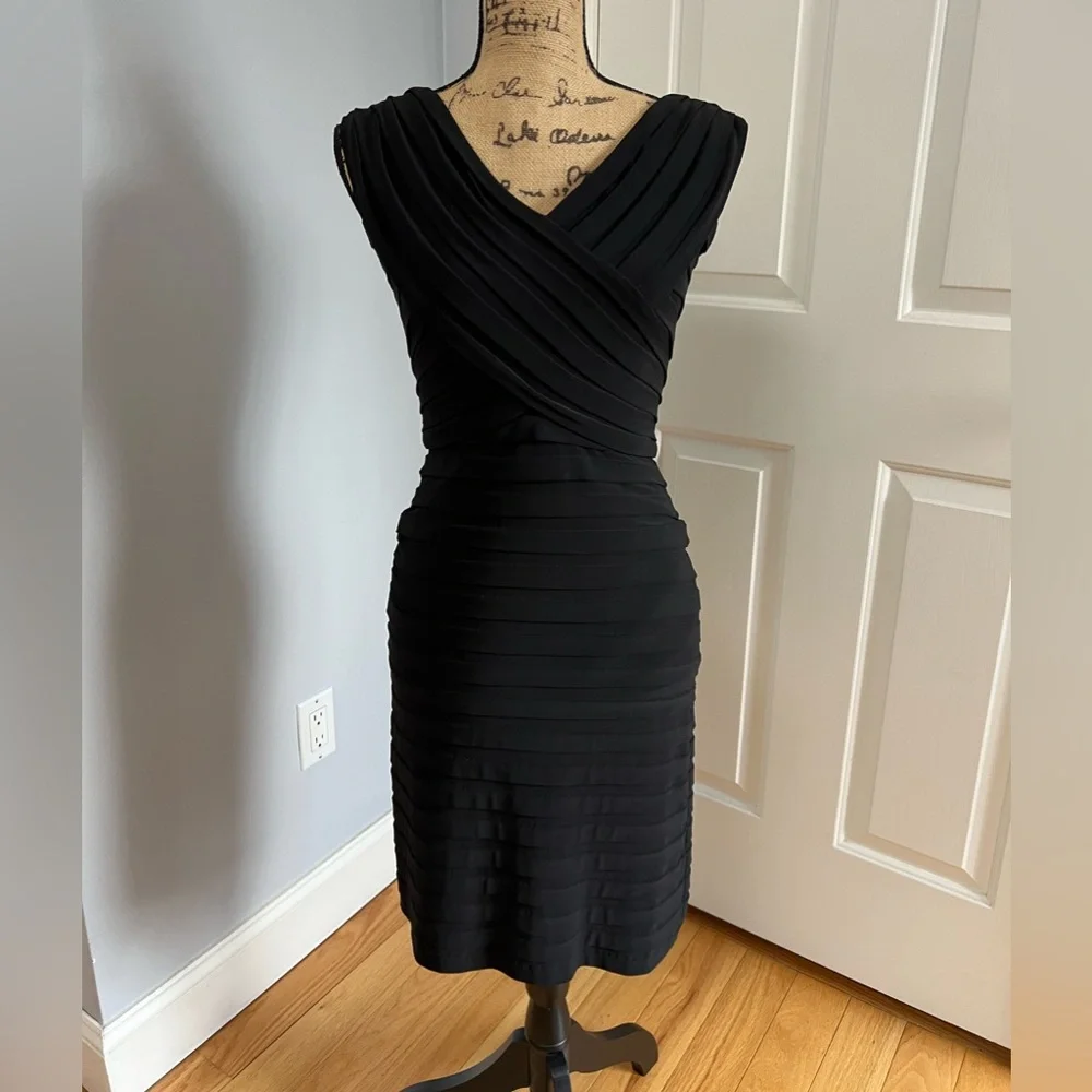 Adrianna Papell black dress, size 4P - Picture 1 of 4